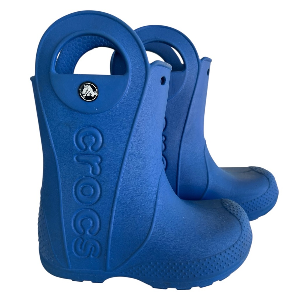 Like NEW Crocs Kids' Handle It Rain Boots Galoshes Blue 9